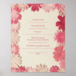 Paper Flowers Jewish Baby Naming Birth Certificate Posters