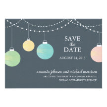 Paper Lantern Wedding Save the Date Personalised Announcement