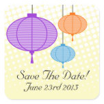 Paper Lanterns Save The Date Sticker