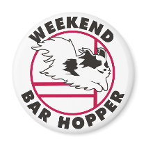Papillon Agility Weekend Bar Hopper Fridge Magnets