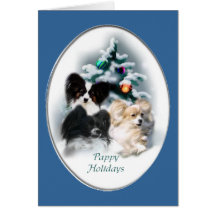 Papillon Christmas Gifts Greeting Card