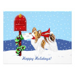Papillon Christmas Mail Sable Personalized Announcements