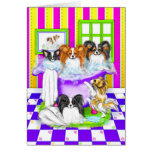 Papillon Tub Full Greeting Cards