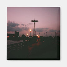 Parachute Jump, Coney Island at Sunset Fridge Magnets