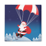 Parachuting Santa Fridge Magnets