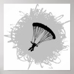 Parachuting Scribble Style Poster