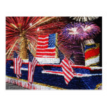 Parade with Statue of Liberty Float and Flag Post Card