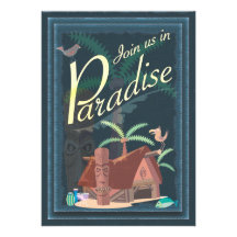 Paradise Blue Hawaii Margarita Party Invitation