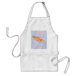 Paradise Fish Painting with Shell Fractal. Custom aprons
