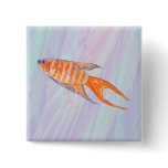 Paradise Fish Painting with Shell Fractal. Custom buttons