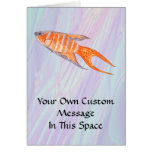 Paradise Fish Painting with Shell Fractal. Custom cards