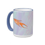 Paradise Fish Painting with Shell Fractal. Custom mugs