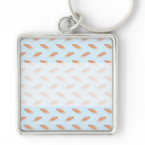 Paradise Fish Pattern on Blue. Keychain
