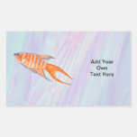 Paradise Fish. Rectangular Sticker