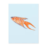 Paradise Fish Watercolor Painting. Custom. postcards
