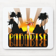 Paradise Surfer Girl Mouse Pad