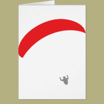 paraglider red - paragliding cards