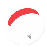 paraglider red - paragliding sticker