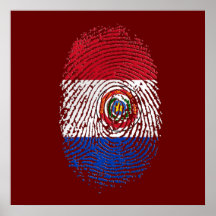 Paraguay fingerprint flag 100% Paraguayan gifts