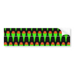 Parakeet Bird Pattern on Black. Bumper Stickers