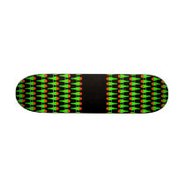 Parakeet Bird Pattern on Black. Skate Board Deck