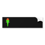 Parakeet Cartoon. Bird on a perch. Bumper Sticker