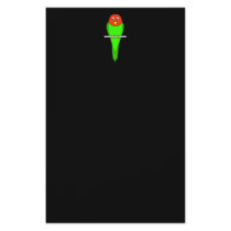 Parakeet Cartoon. Bird on a perch. Flyer Design