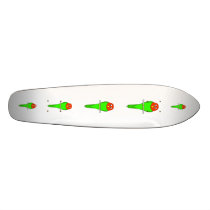 Parakeet Cartoon. Bird on a perch. Skateboards
