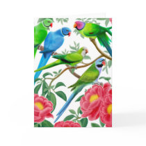 Parakeets and Peonies Card