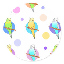 Parakeets & Polka Dots Pattern Stickers