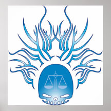 Paralegal Work Skull Poster