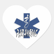 Paramedic Active Star of Life Heart Stickers
