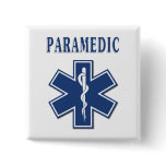 Paramedic EMS Button Square Style