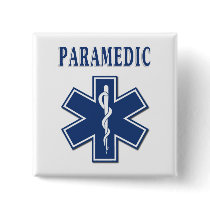 Paramedic EMS Button Square Style