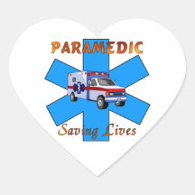 Paramedic Saving Lives Heart Sticker