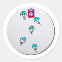 Paratrooper FUNNY Round Sticker
