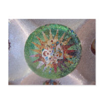 Parc Guell Green Mosaic Post Card