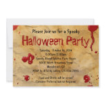 Parchment, Blood Splatter Halloween Invitations