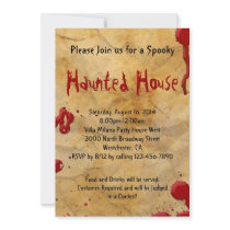 Parchment Paper with Blood Splatter Invitations