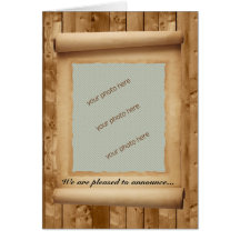 Parchment Scroll Frame for Photo Announcement Card