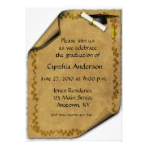 Parchment Scroll Graduation Invitation