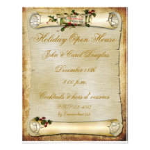 Parchment Scroll Holiday Invitation