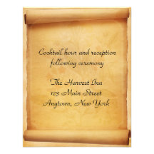 Parchment Scroll Reception Card Invite