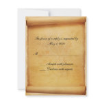 Parchment Scroll Response Card Personalized Invites