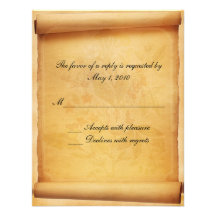Parchment Scroll Response Card Personalized Invites