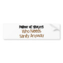 Parent of TRIPLETS bumper stickers