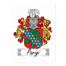 Parigi Family Crest Postcard