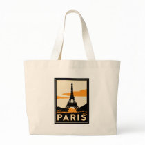 paris art deco retro travel poster tote bag