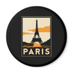 paris art deco retro travel poster magnet