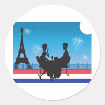 Paris Background Round Sticker